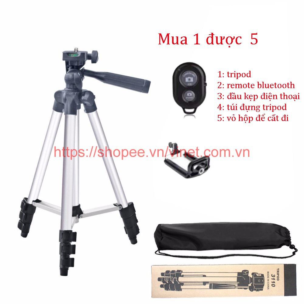 ️FREESHIP HN VÀ HCM️ COMBO GẬY TRIPOD TF-3110 + KẸP MÁY ẢNH + REMOTE