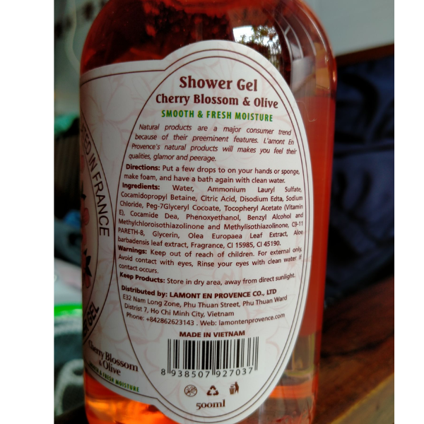 Combo 2 Sữa Tắm L'amont En Provence Cherry Blossom Shower Gel 1000ml