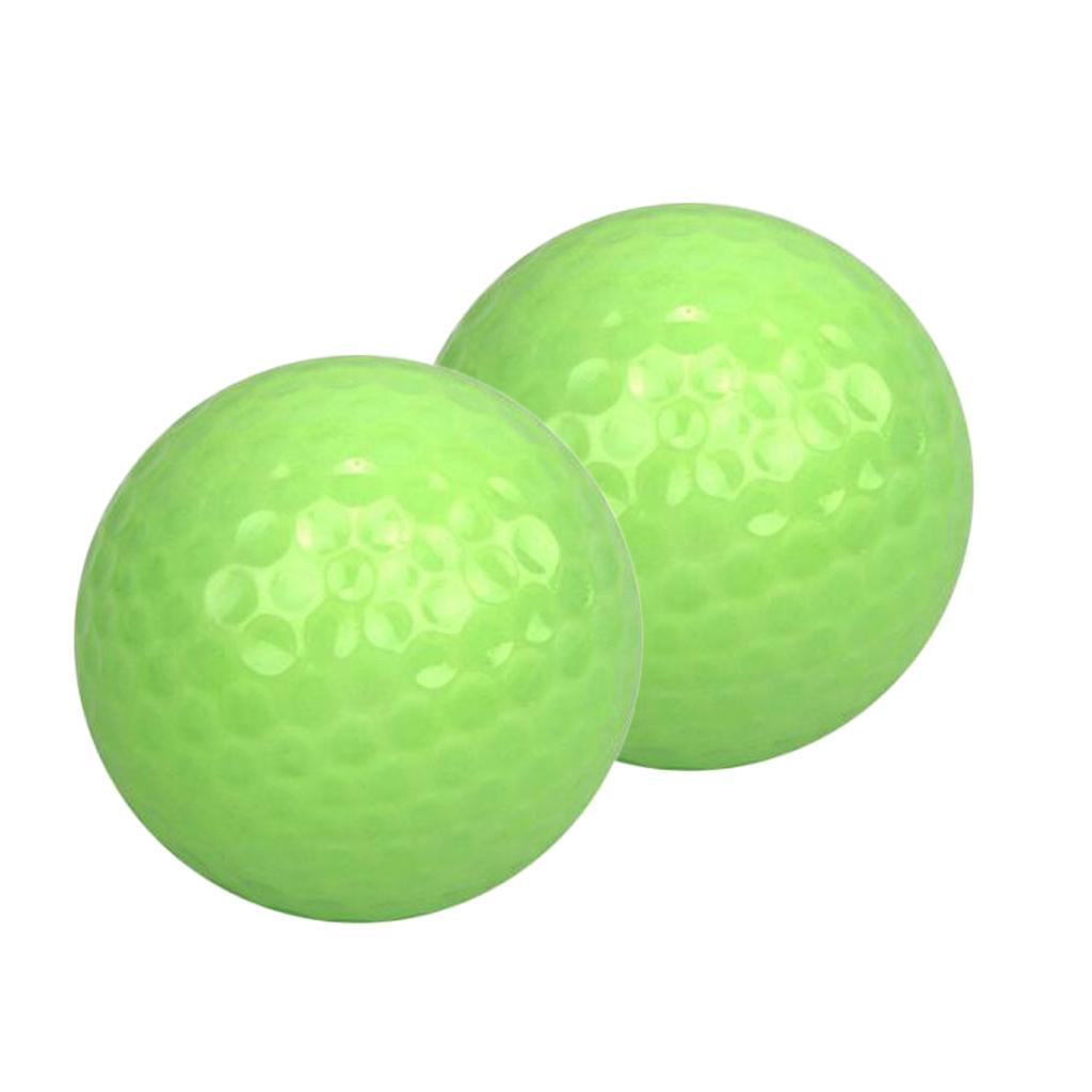 2 Pieces Professional Golf Luminous Balls For Dark Night Sports Practice Training