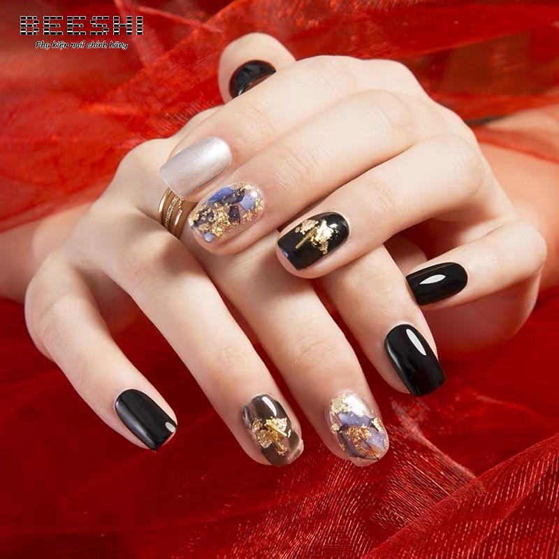 Giấy bạc nail, giấy nhún trang trí móng set 12 ô-beeshi shop nail