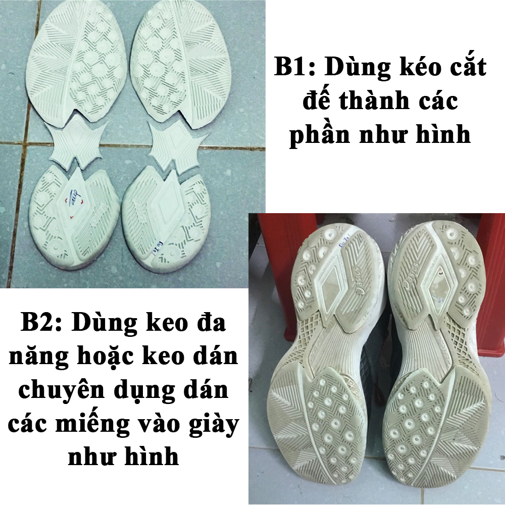 Đế giày bóng rổ, cầu lông - Tặng kèm 2 lọ keo (Giáp đế giày - chuyên cày sân outdoor) - Giao màu ngẫu nhiên