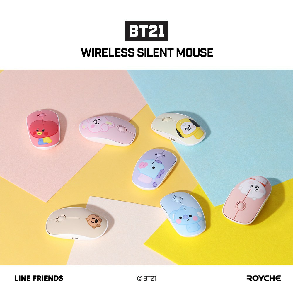 CHUỘT MÁY TÍNH KHÔNG DÂY CHỐNG ỒN BT21 BABY BEENS MOUSE