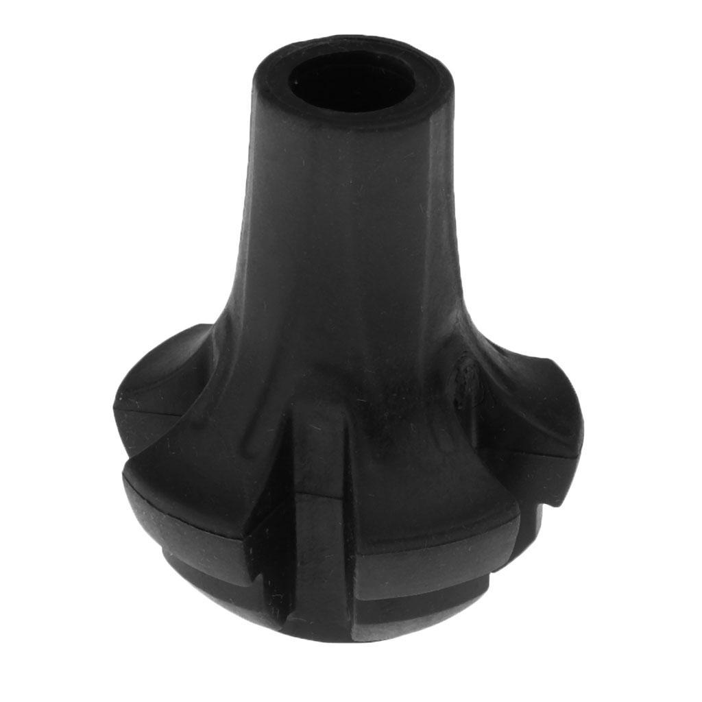 2X 2x Rubber Round Tip End  for Walking Trekking Stick Cane Pole Pin Crutch