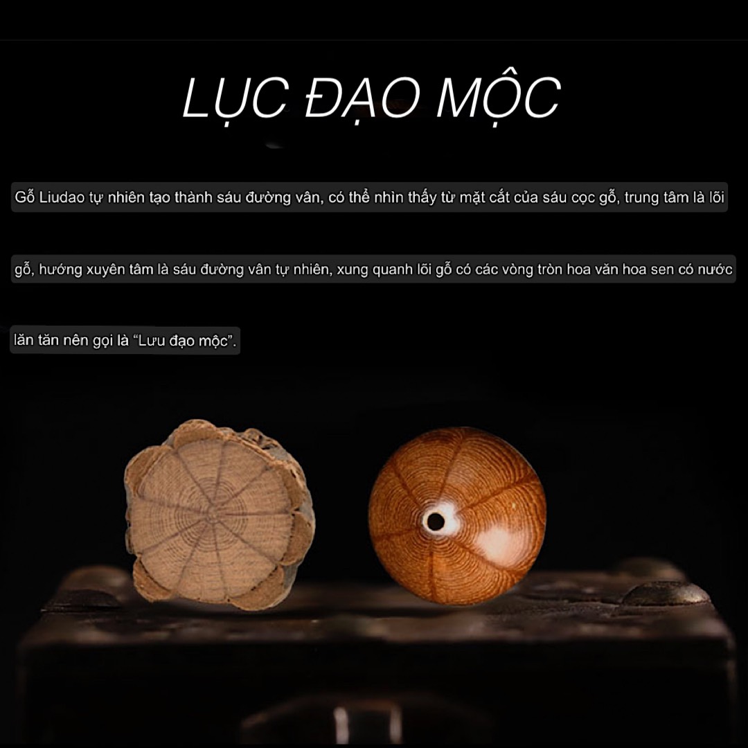 VÒNG TAY CHUỖI GỖ LỤC ĐẠO MỘC LIÊN HOA 15 ly TẶNG HỘP ĐỰNG