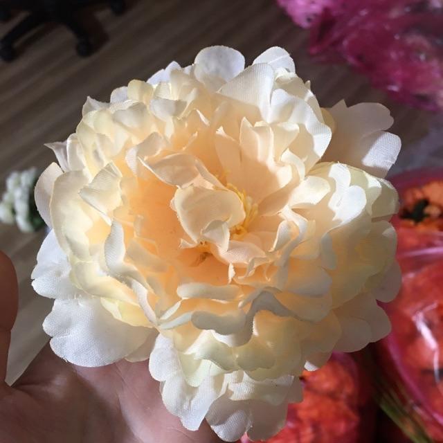 Bông hoa mẫu đơn giả loại to 12cm làm tháp oản, trang trí hoặc làm đồ handmade cực đẹp