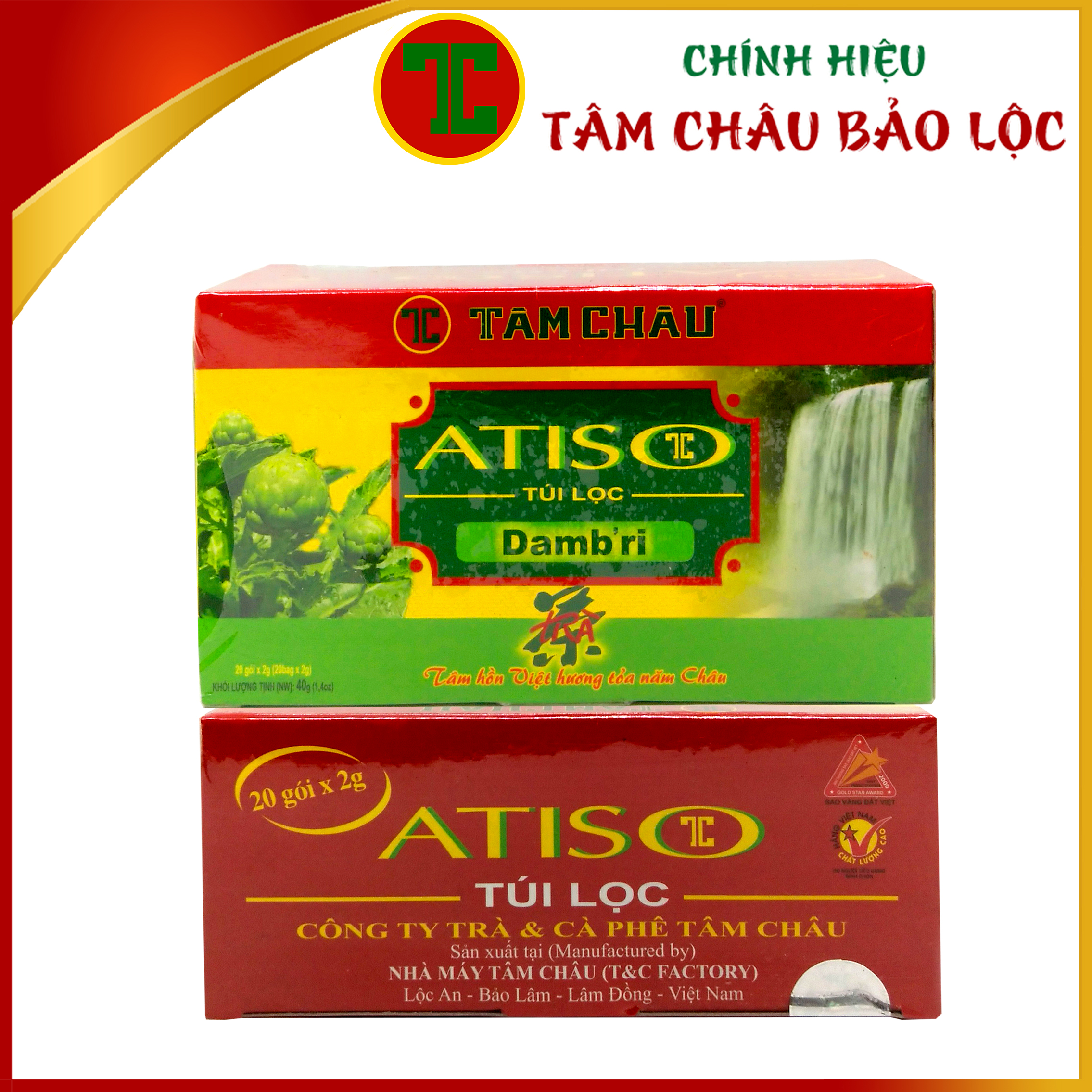 [TÂM CHÂU] Trà Atiso Phổ Thông Túi Lọc Hộp 40G (20 Túi Lọc)