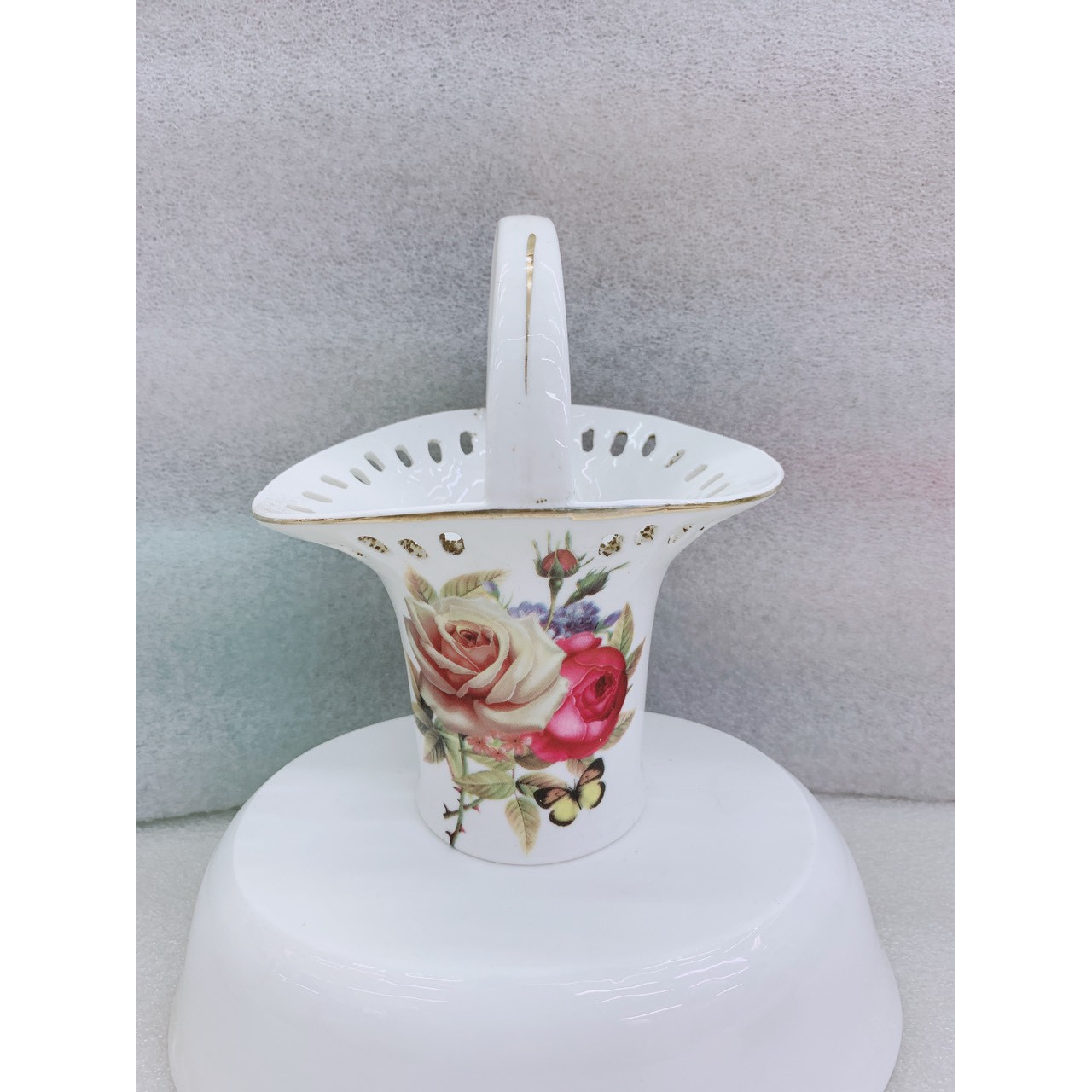 Giỏ sứ  cao cấp đựng thìa dĩa ăn hoa quả - ANTH621