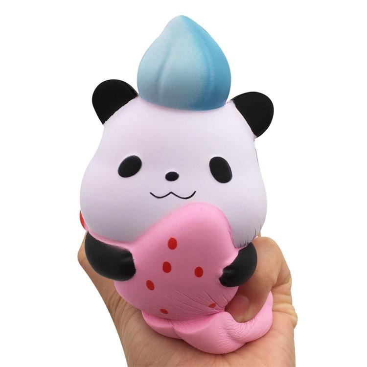 Squishy Lớn JUMBO Hình gấu trúc ôm dâu Đồ Chơi Xốp Giảm Stress Hình mềm mịn dễ Thương đàn hồi Cho Bé