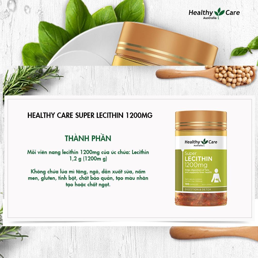 Mầm đậu nành Úc Healthy Care Super Lecithin 1200mg tăng cường chức năng gan khỏe mạnh, nâng cao sức khỏe, sắc đẹp từ bên trong - OZ Slim Store