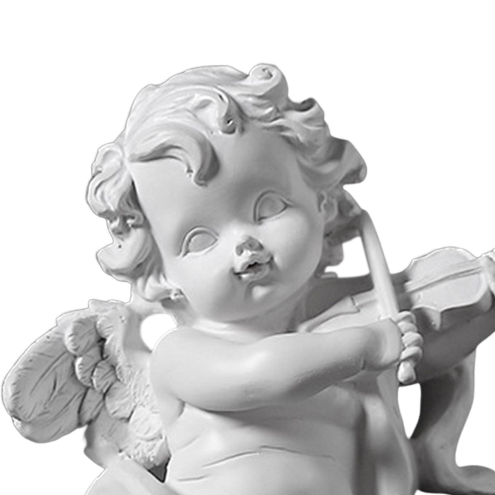 Angel Figurine Adorable Angel Sculpture Resin Cherub Statue for Bedroom Home