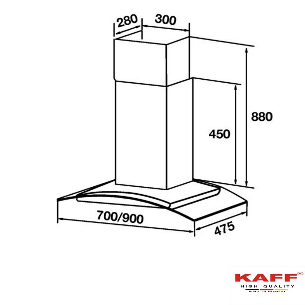 MÁY HÚT MÙI KÍNH CONG KAFF KF-GB973 - Hàng chính hãng