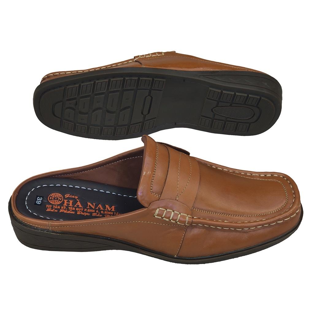 Dép Bít Mũi Nam Da Bò Thật TiTi ĐÔ Cao Cấp GSB2090d