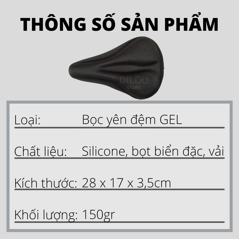 Đệm Yên Xe Đạp Êm - Đệm Bọc Yên Xe Đạp Thể Thao Giant, Trek, Jett - Đệm Gel 3D Không Xẹp Lún -  Phụ Kiện Xe Đạp Hàng Chính Hãng