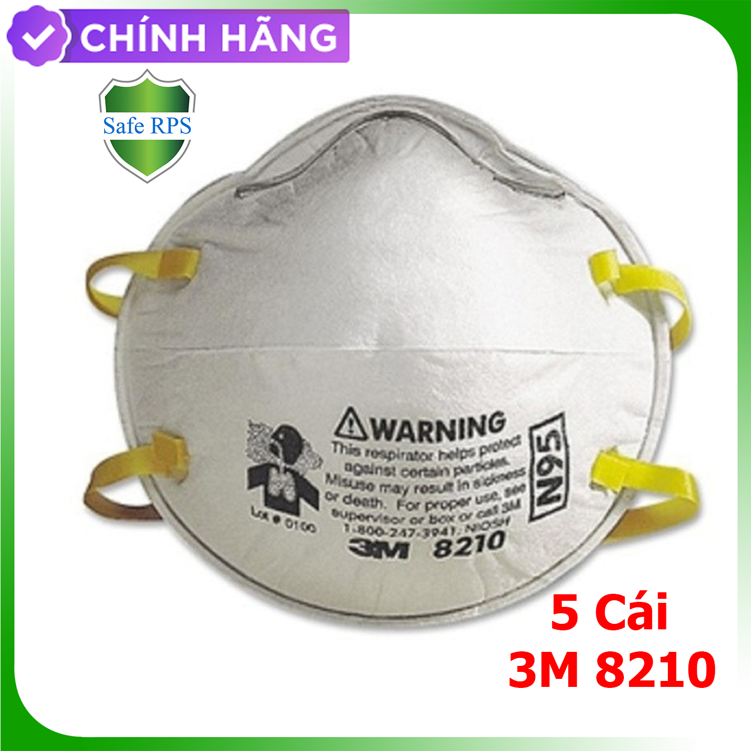 Combo 5 Khẩu trang 3M N95 8210 chống bụi, vi khuẩn