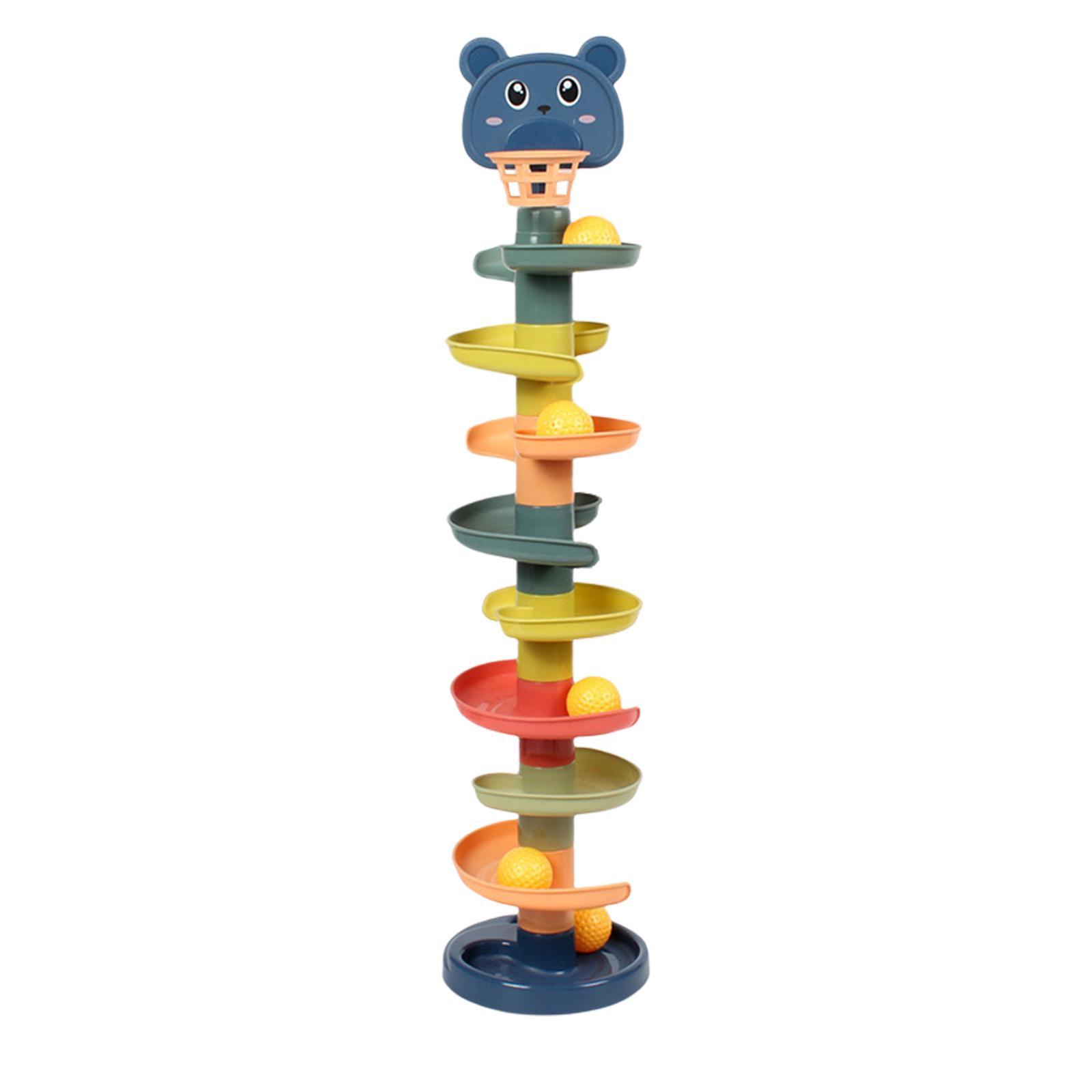 9 Layers Ball Ramp Development Games Early Educational Toys Preschool Toys Rotating Track Learning for Kids Gifts