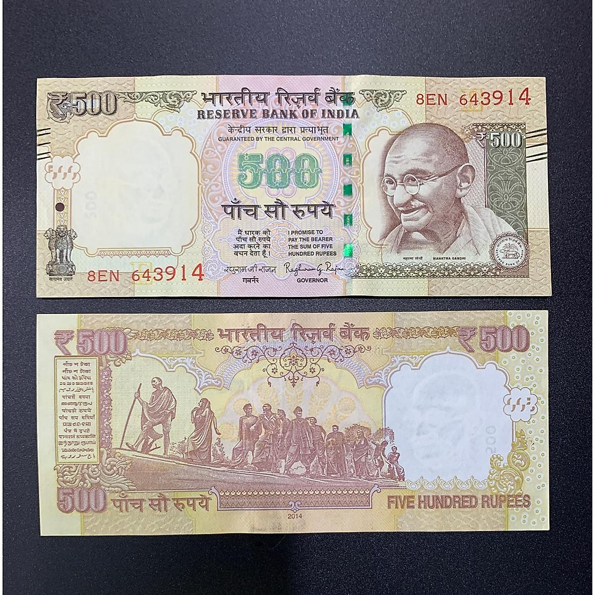 Tờ tiền 500 Rupees của Ấn Độ India hình ông Ghandi sưu tầm - Mới 100% UNC - tiền châu Á, sưu tầm