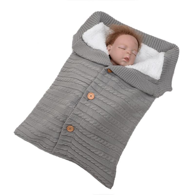 Túi Ngủ Cho Bé Bao Da Mùa Đông Trẻ Em Sleepsack Footmuff Cho Xe Đẩy Dệt Kim Ngủ Tất Sơ Sinh Đầm Len Dệt Kim Slaapzak