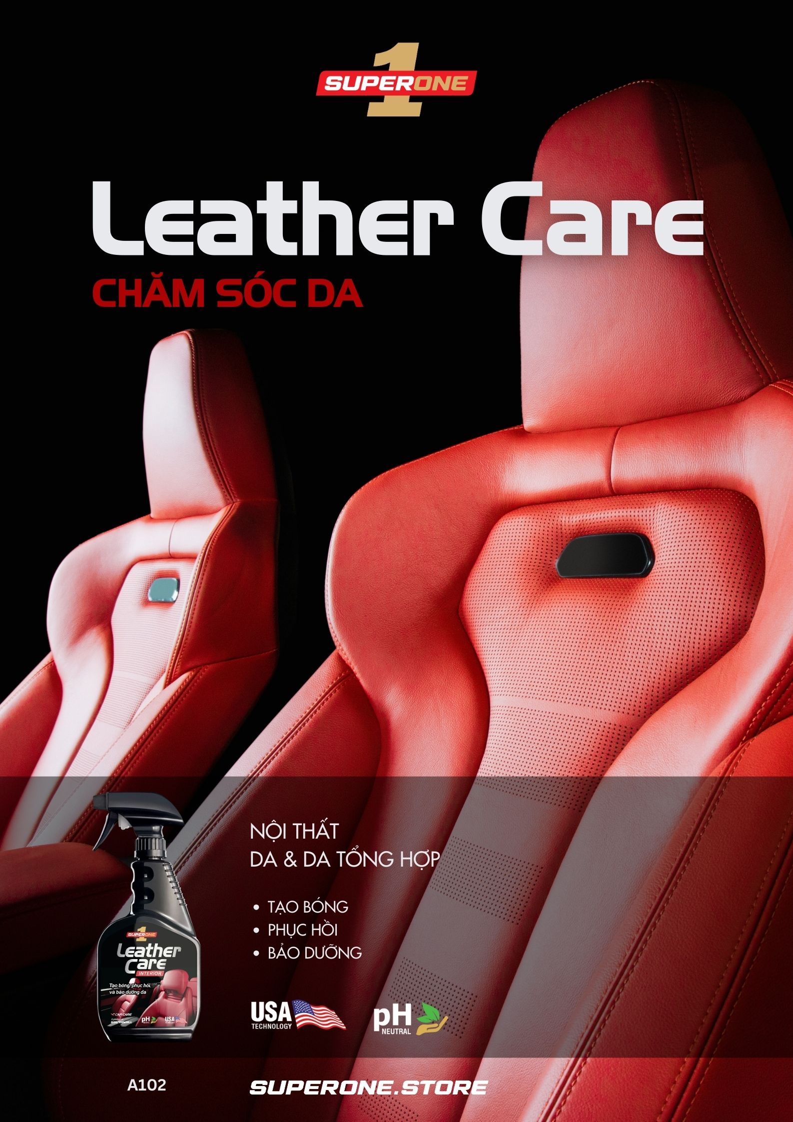 Dung Dịch Chăm Sóc Da Nội Thất SUPERONE Leather Care - Interior SOUTHWALL A102