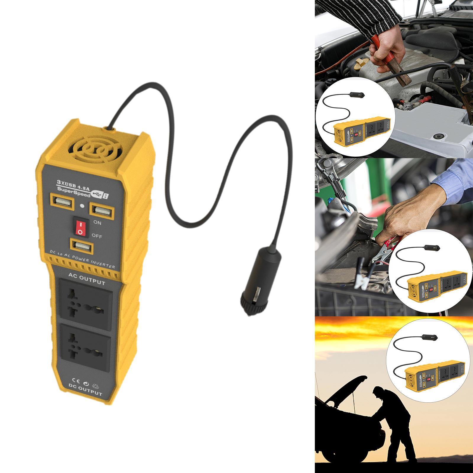 200W DC to Inverter Charger 3 Ports USB and 2 Outlets