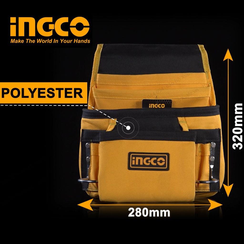 Túi dụng cụ đeo hông Ingco HTBP01011 túi đựng đồ nghề đa năng cơ khí, điện lạnh, công trình, vải polyester siêu bền bỉ