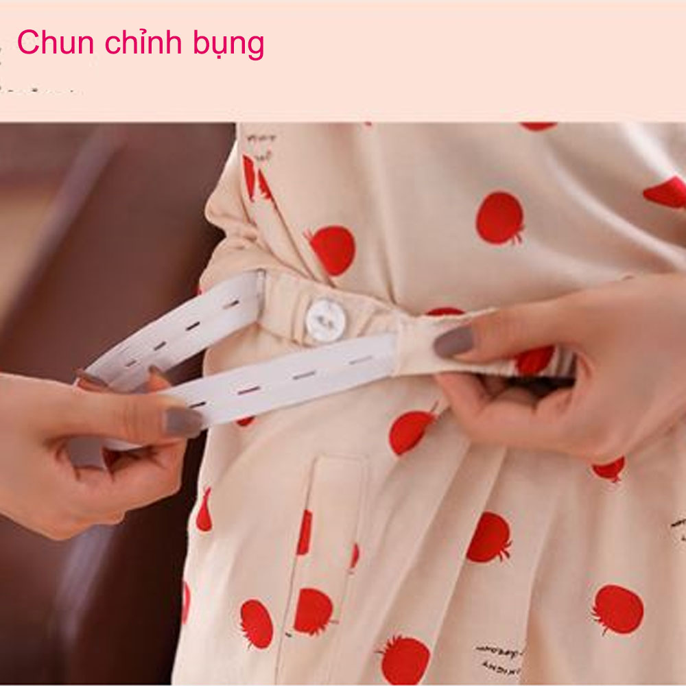 Đồ Bộ Bầu Và Sau Sinh Dài Tay Azuno AZ9126 Chất Liệu Cotton Có Thiết Kế Cho Con Bú Họa Tiết Nhẹ Nhàng, Dễ Thương