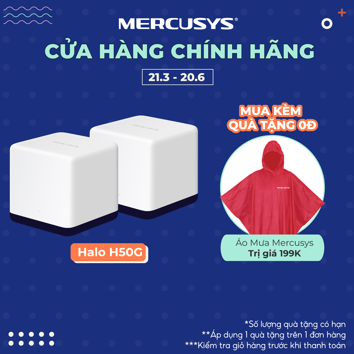 Hệ Thống Wifi Mesh Mercusys Halo H50G Dành Cho Gia Đình Chuẩn AC1900 - Hàng Chính Hãng