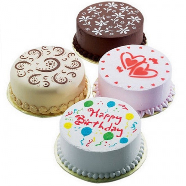 4 Pieces Cake Spray Mold, Craft Cake Decorating Coffee Bakery Stencils