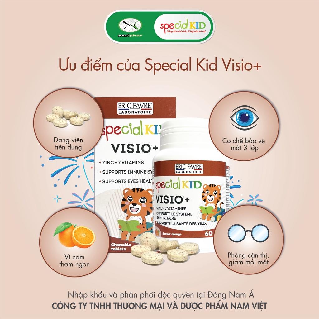 [Hộp 60 viên] Viên ngậm, nhai cho đôi mắt khoẻ mạnh, giảm mỏi mắt, khô mắt - Special Kid Visio+ [Eric Favre - Pháp]