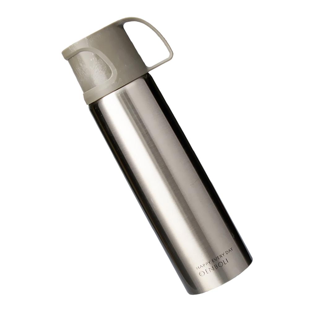 500ml Stainless Steel Vacuum Insulated Mug Coffee Tea Cup with Cup White