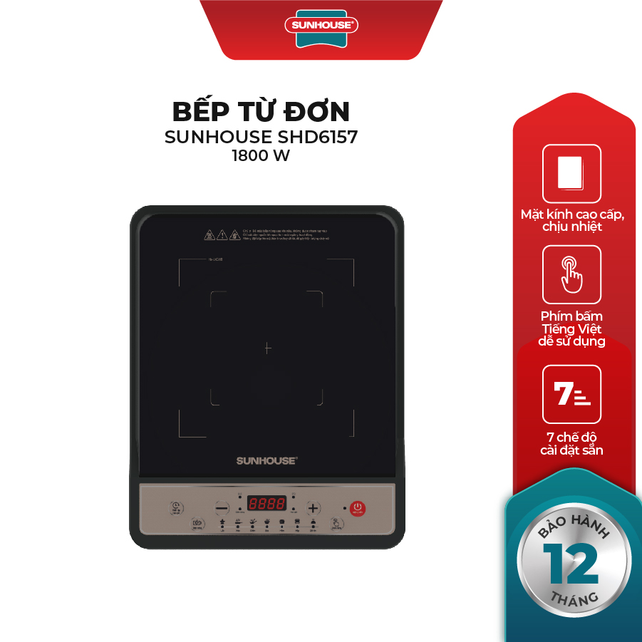 Bếp Từ Đơn Sunhouse SHD6157 - Kèm Nồi Lẩu - Hàng Chính Hãng