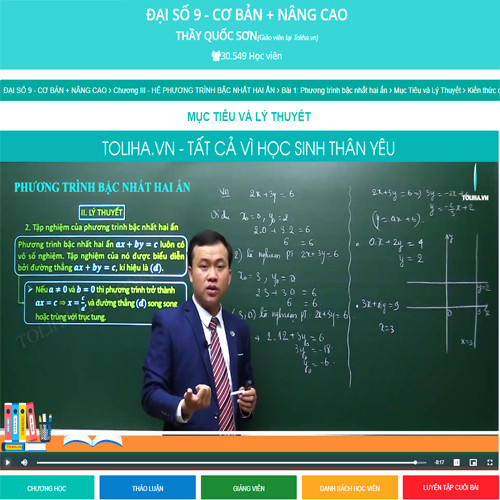 Khóa học ĐẠI SỐ 9 - CƠ BẢN + NÂNG CAO thầy Quốc Sơn - 09 tháng