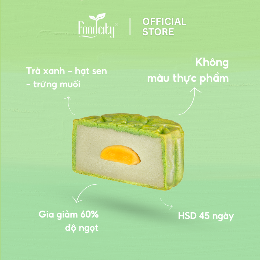 [ Dòng bánh mặn] Bánh trung thu Trà xanh hạt sen 150gr - FoodCity Việt Nam