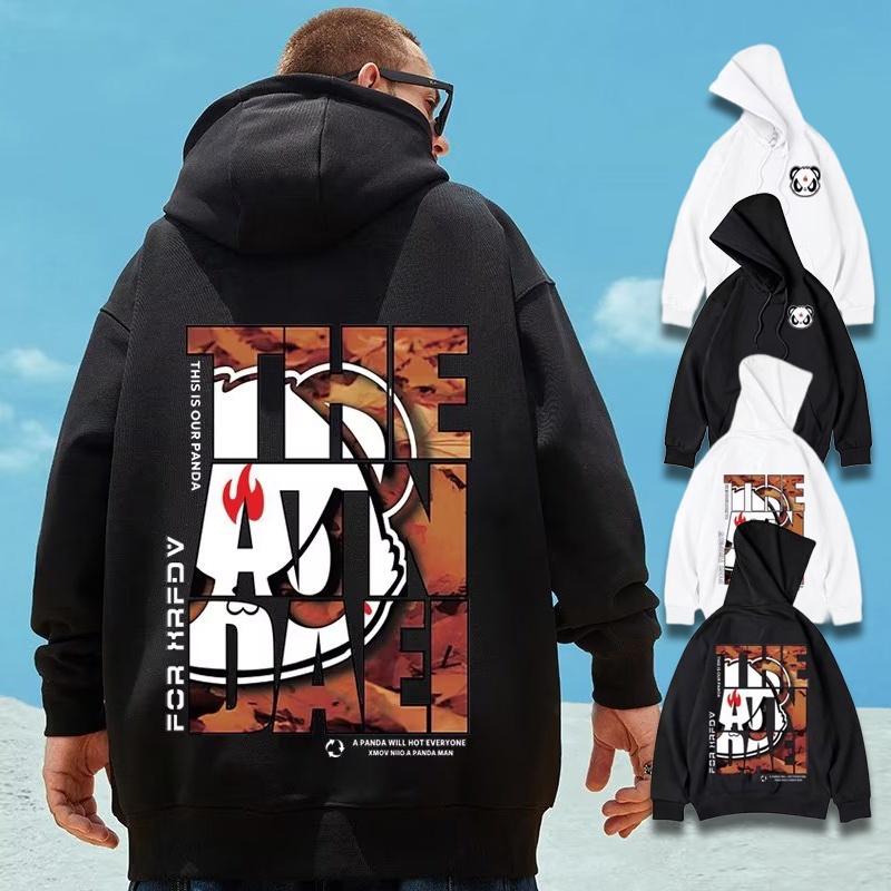 Áo Hoodie Nam Dáng Rộng Cỡ Lớn In Hình Anime Cá Tính