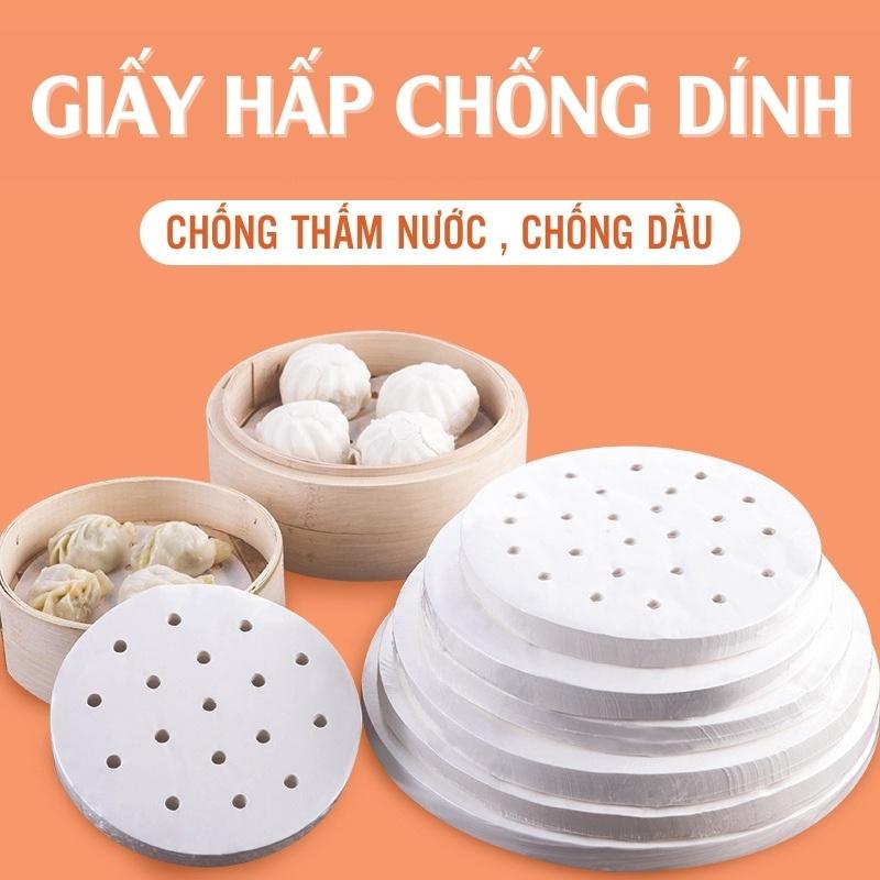 Set 100 Tờ Giấy Nến Đục Lỗ, Giấy Nến Tròn, Chống Dính Cho Nồi Chiên Không Dầu, Lót Xửng Hấp 88288