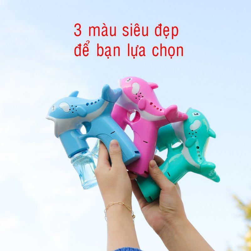 Vỉ đồ chơi súng xà bông cá heo- đồ chơi cá hep bắn xà phòng bong bóng