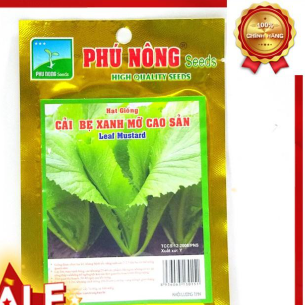 Hạt Giống Cải Bẹ Xanh - Hạt Giống Cải Bẹ Xanh Mỡ Cao Sản Dễ Trồng, Năng Suất Cao