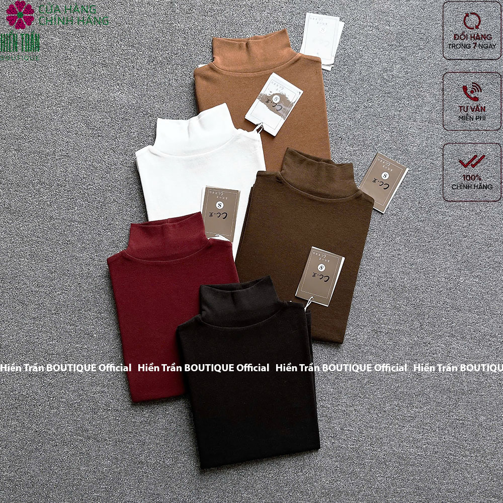 Áo giữ nhiệt nữ cổ cao Hiền Trần BOUTIQUE- dáng ôm body sang chảnh co giãn 4 chiều A18