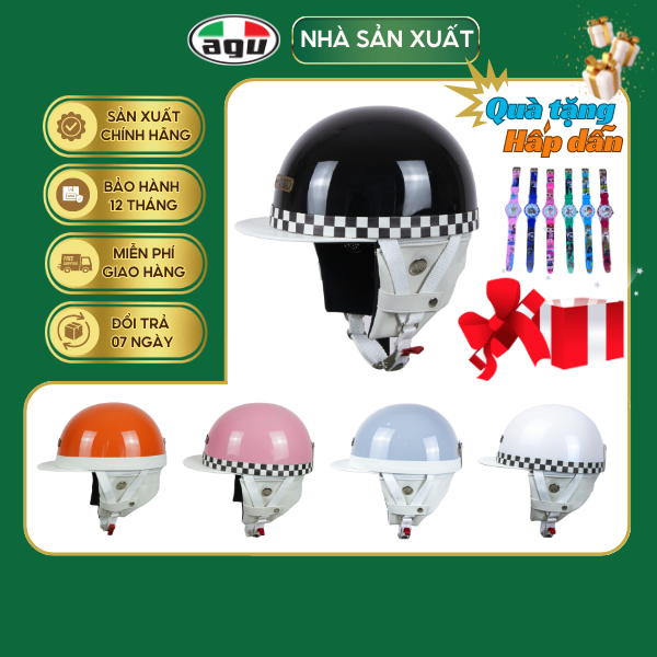 Mũ Bảo Hiểm 1/2 AGU S03N - Hàng Chính Hãng Bảo Hành 12 Tháng - Sản Phẩm Thời Trang Và Cao Cấp