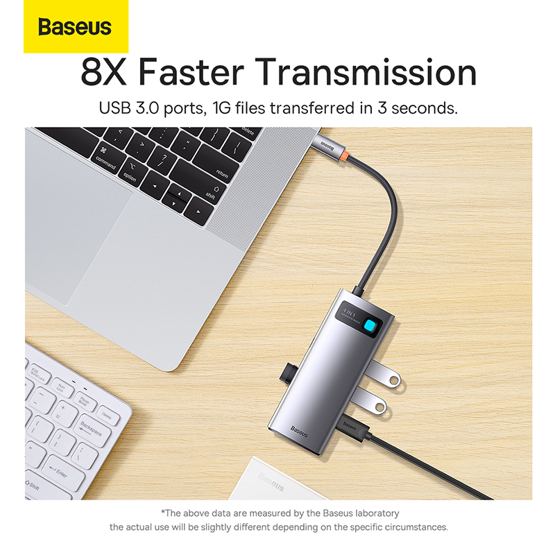 Bộ Hub Mở Rộng Cho Macbook/Laptop Baseus Metal Gleam Multifunctional Type-C HUB Docking Station - Hàng chính hãng