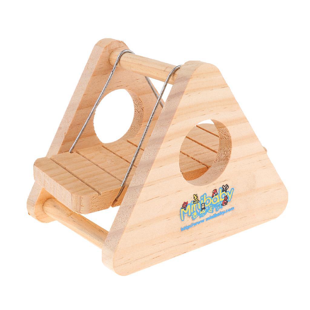 Wooden Triangle Swing Toys for Small Animal Hamster Mouse Rat Gerbil Sports