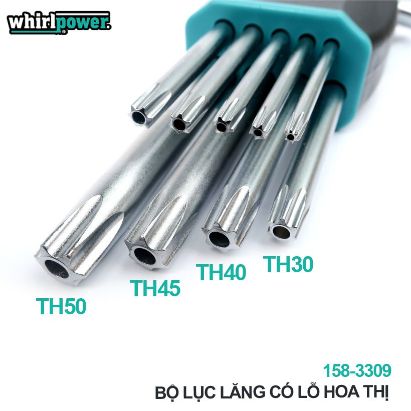 Bộ lục giác hoa thị 9 cây có lỗ Whirlpower 158-3309