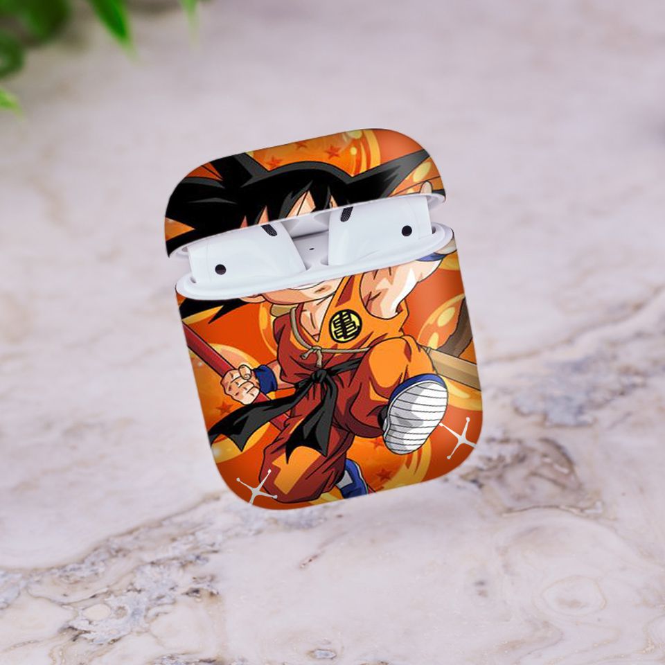 Miếng dán skin chống bẩn cho tai nghe AirPods in hình Songoku Dragon Ball - 7vnr027 (bản không dây 1 và 2)