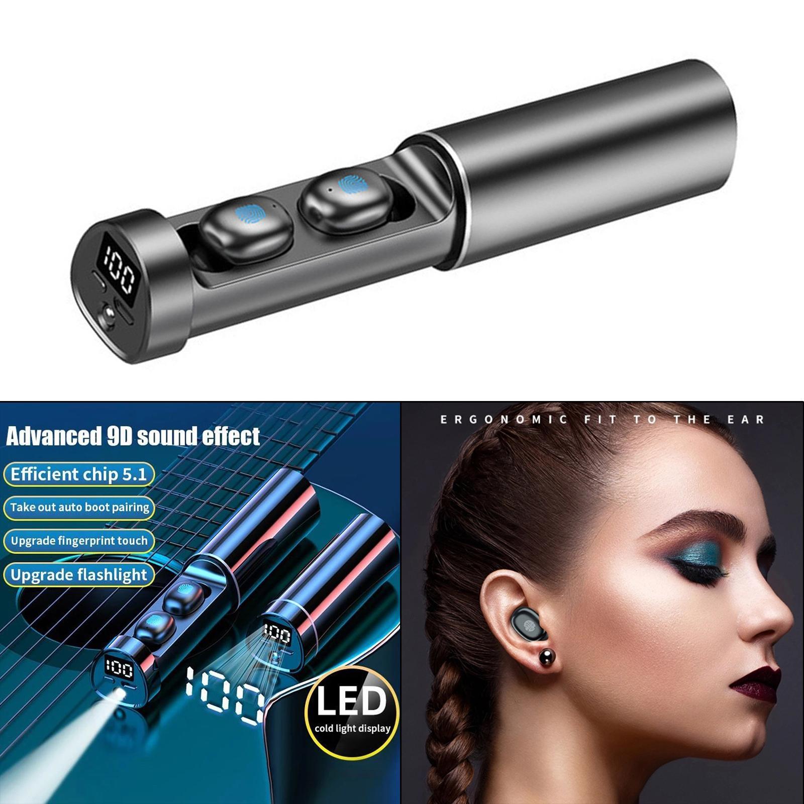 R15 Bluetooth 5.1 True Wireless Earbuds In Ear with Deep Bass Black