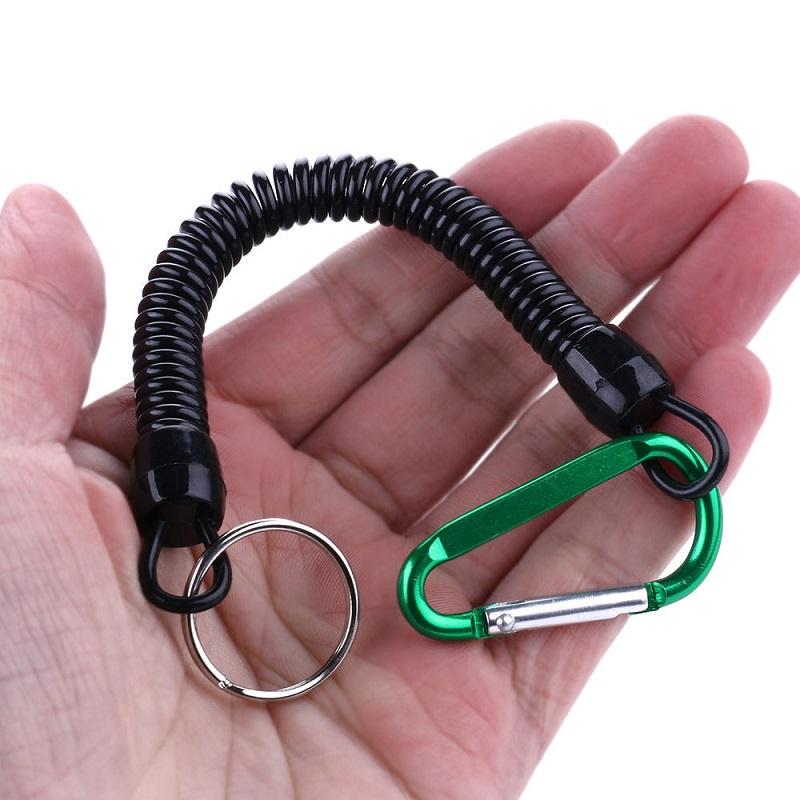 Dây Lò Xò Gắn Kèm Móc Khoá An Toàn Dùng Để Giữ Phụ Kiện Hỗ Trợ Câu Cá, Chèo Thuyền, Cắm Trại Đa Năng PKK09