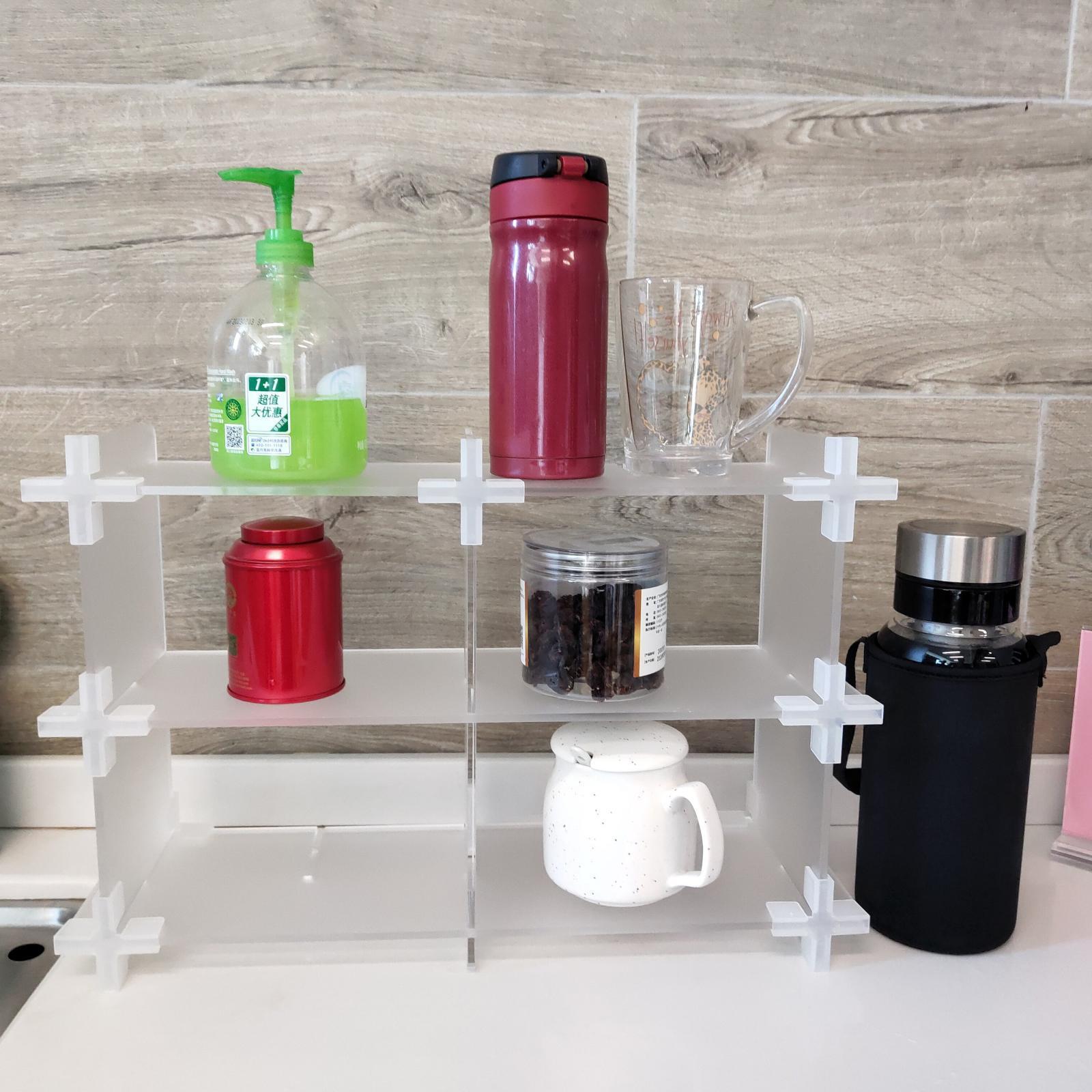 Acrylic Storage Rack Standing Shelf Bathroom Kitchen Storage Organization Matte