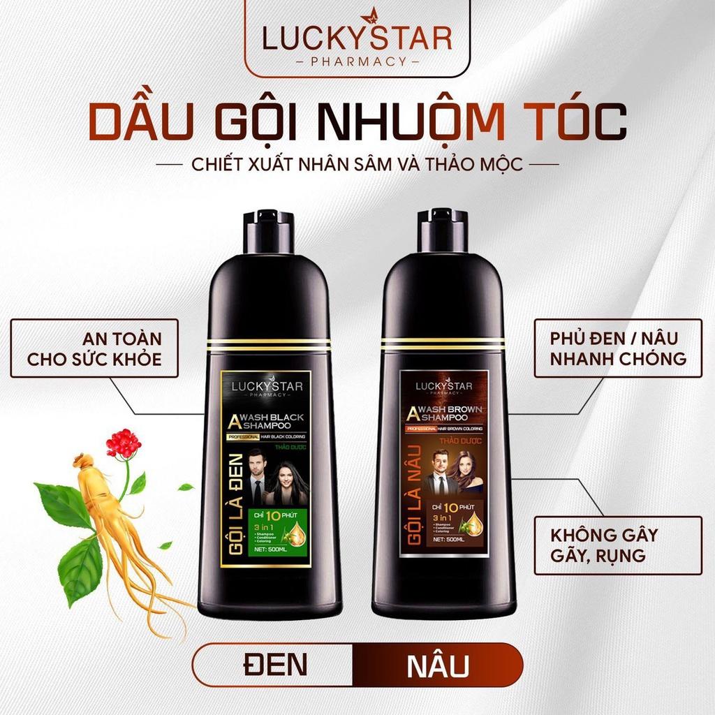 Gội Là Nâu Thảo Dược Cao Cấp Lucky Star - Chai*500ml