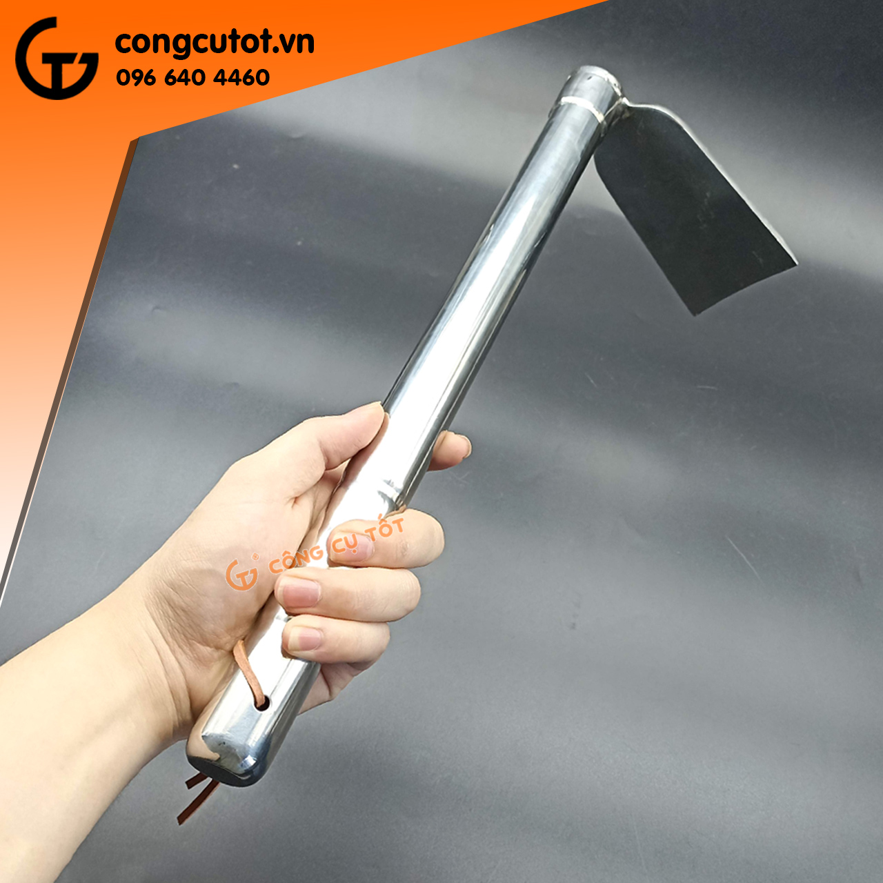 Cuốc cầm tay Inox 39cm lưỡi rộng 8cm