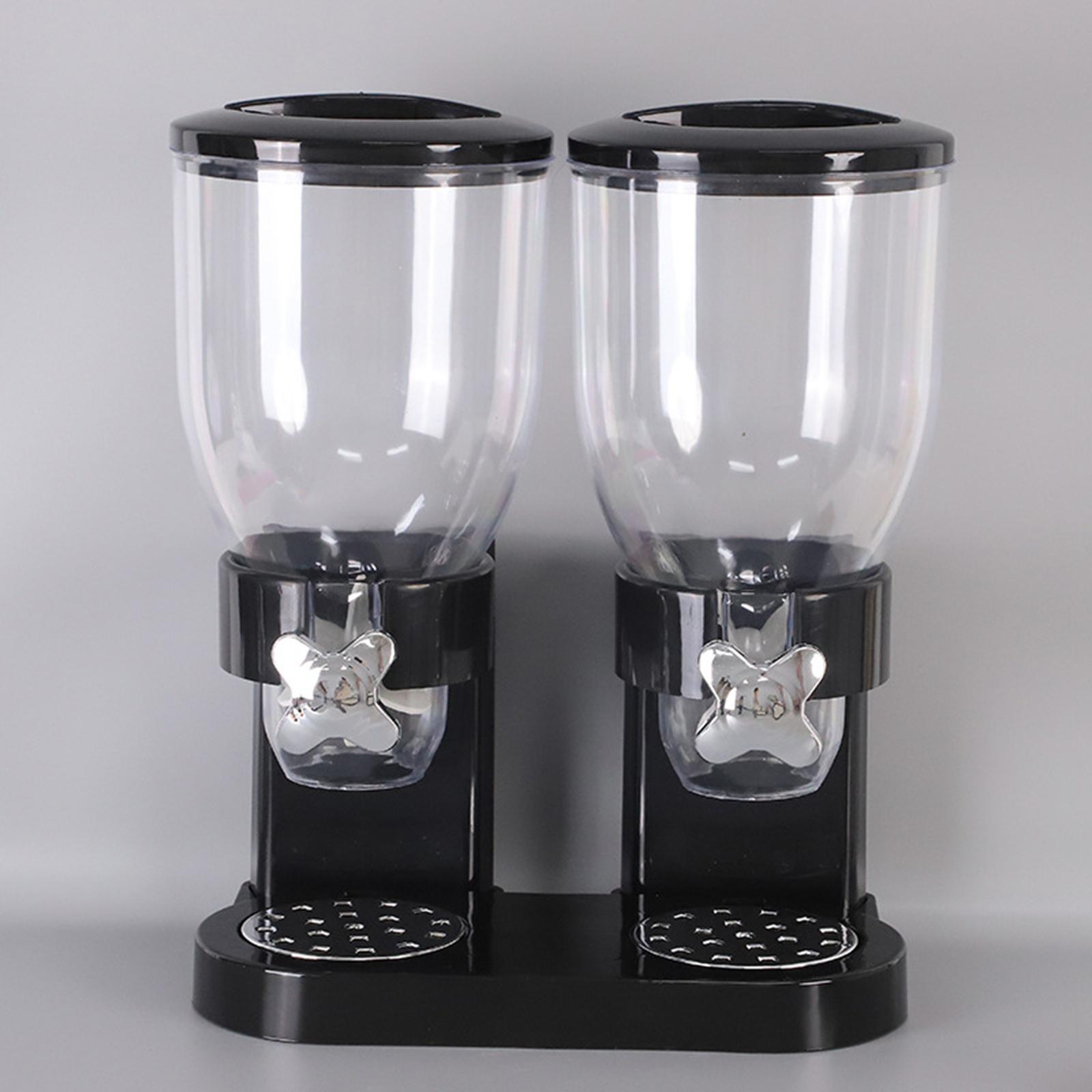 Cereal Dispenser Countertop, 5L Large Grain Dispenser, Dry Food Dispenser Container with Dual Control, Candy Dispenser for Store Coffee Beans, Nut