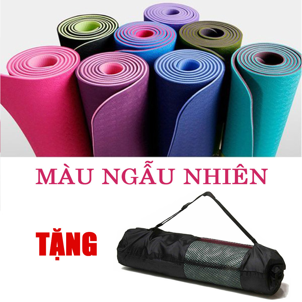 Thảm Tập Yoga chất liệu TPE 2 lớp dày 6mm chống trơn trượt cực tốt