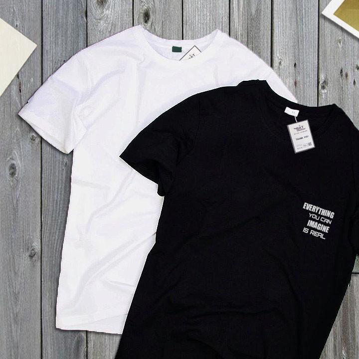 Áo thun cotton nam nữ Slogan 102b Hàng Cao Cấp siêu mát